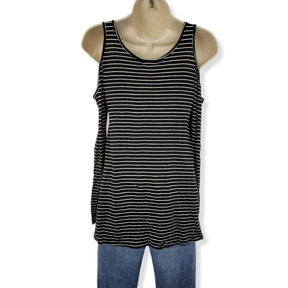 Ultra Flirt Stripe Cold Shoulder long sleeve Top XS Junior - Picture 3 of 4